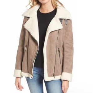 Taupe Suede & Sherpa Jacket